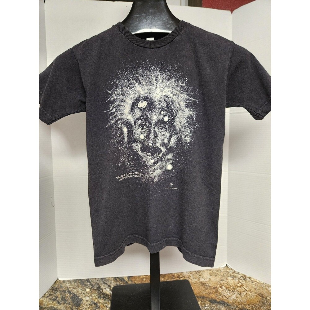 Vintage Albert Einstein Shirt L 14 Glow In The Dark Galaxy Milky Way Stars 1993